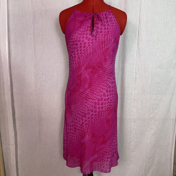 Express Dresses & Skirts - EXPRESS LAYERED Pink MINI SUMMER CHIFFON Batwing DRESS SIZE 7 / 8 Snake E428